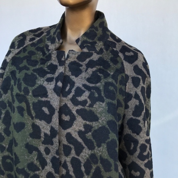 OPDV Cheetah Print Wool Coat